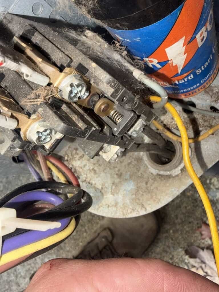 Contactor and wiring inside a Fort Smith outdoor AC unit