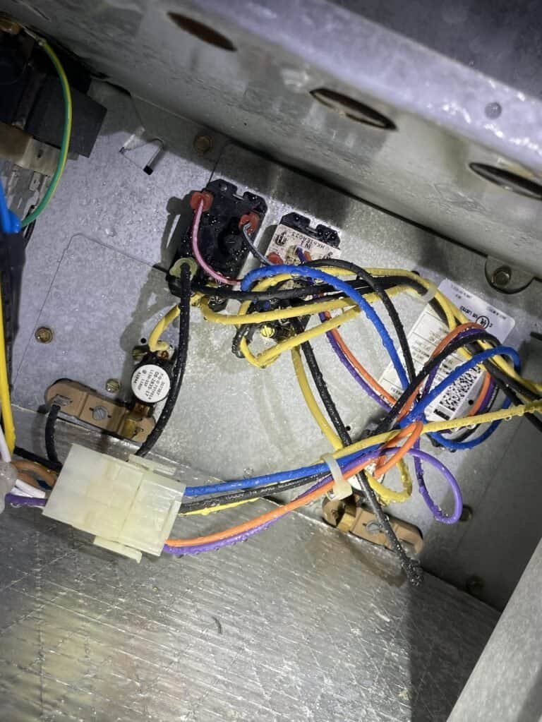 Low-voltage control wiring inside the indoor unit of a Lavaca HVAC system