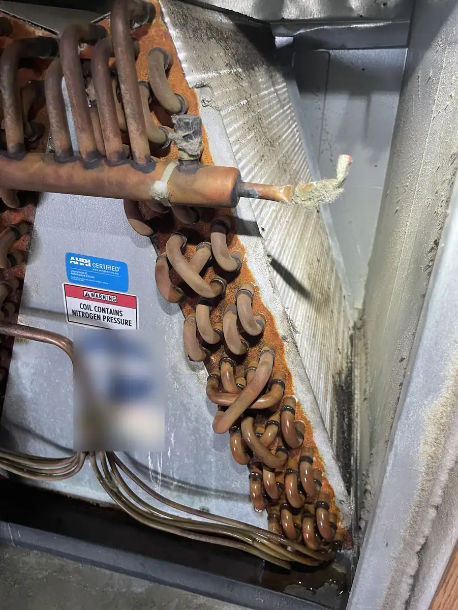 Detail photo from a Huntington, Arkansas HVAC service visit